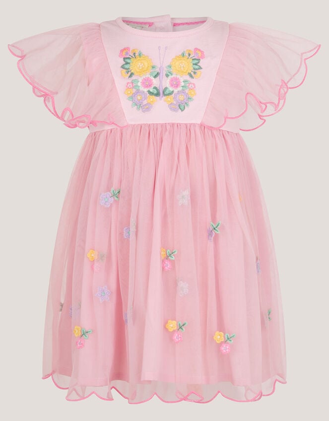 Baby Butterfly Tulle Jersey Dress, Pink (PINK), large