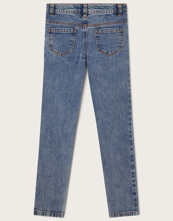 Embroidered Unicorn Jeans , Blue (BLUE), large