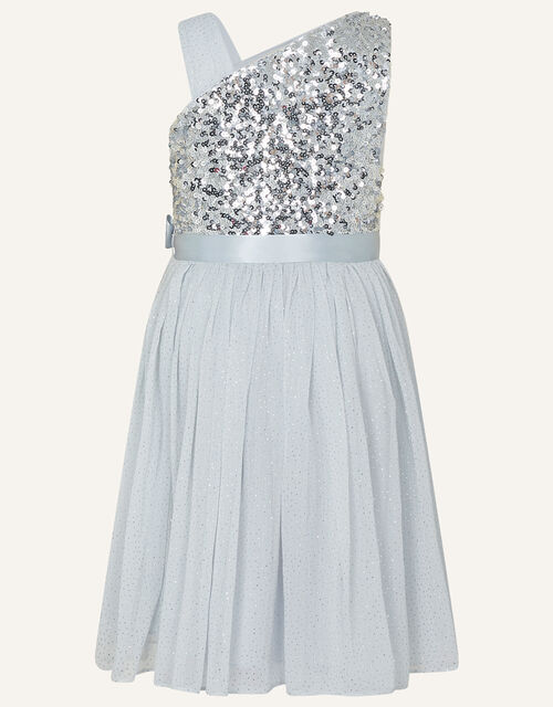 One Shoulder Sequin Dress Silver Girls Dresses Monsoon Global