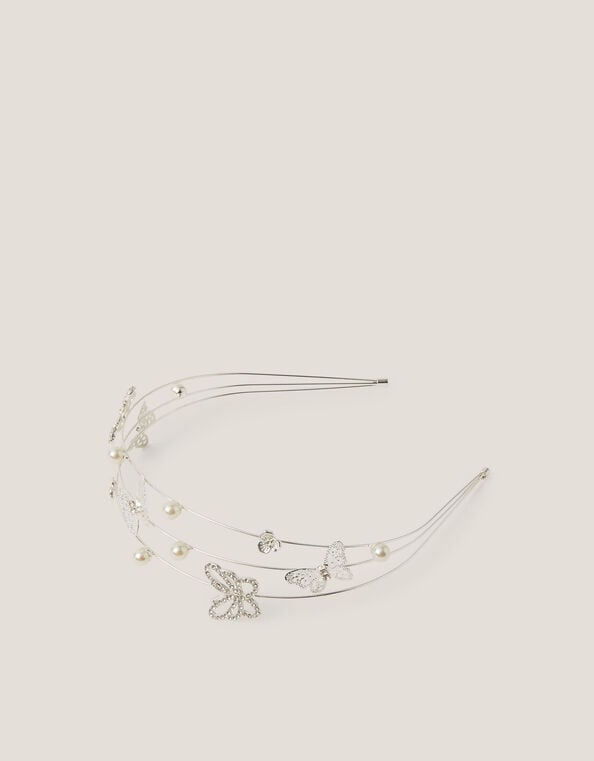 Butterfly Embellished Wire Headband, , large