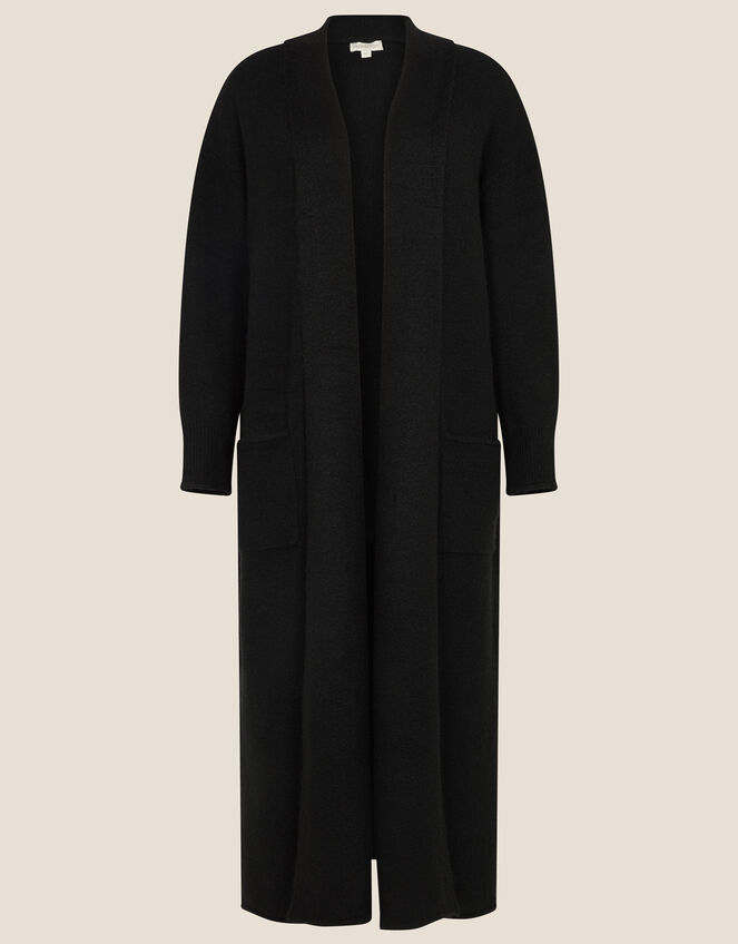 Shawl Collar Longline Cardigan, Black (BLACK), large