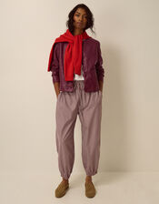 Penelope Scallop Faux Leather Jacket, Red (BERRY), large