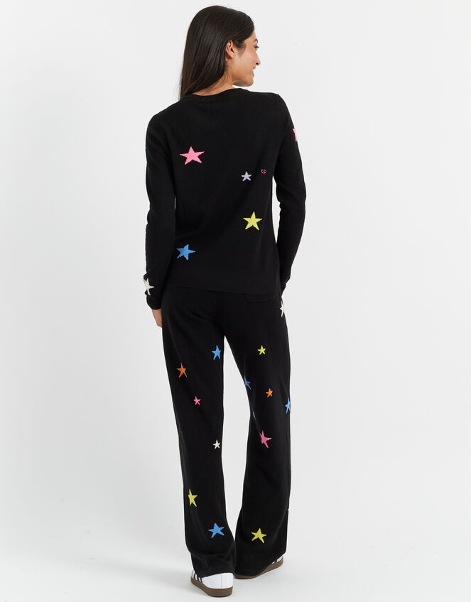 Chinti & Parker Wool Star Jumper, Black (BLACK), large