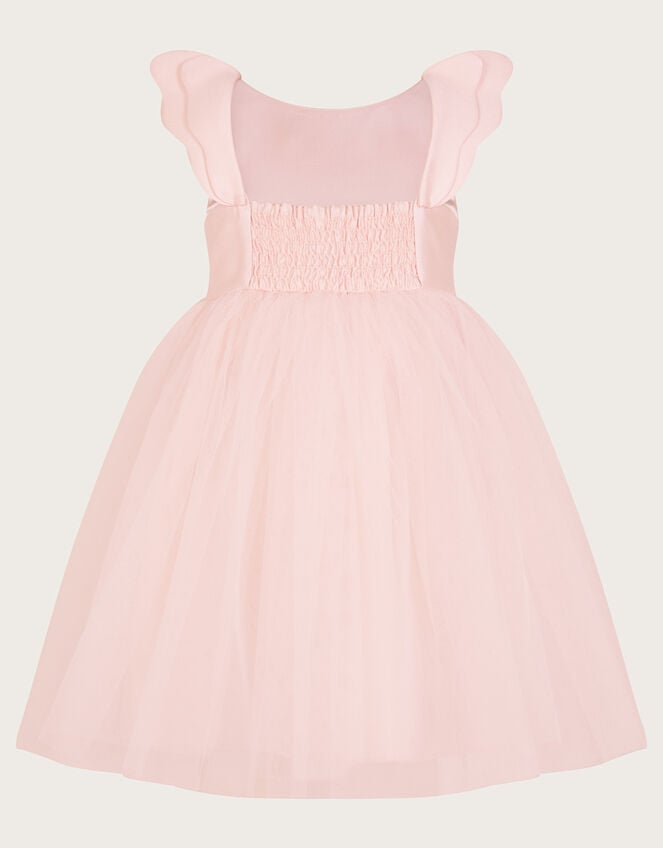 Baby Angel Wing Sleeve Tulle Dress, Pink (PALE PINK), large