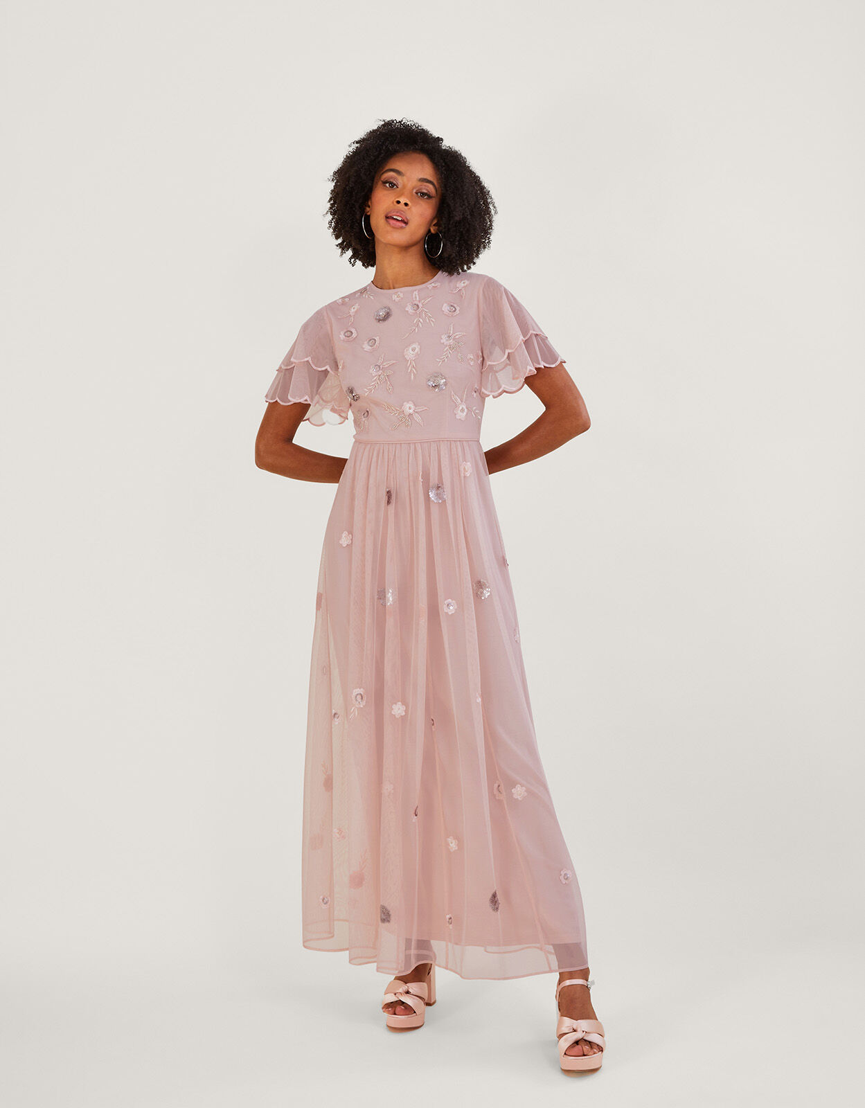 Monsoon blush pink dress online
