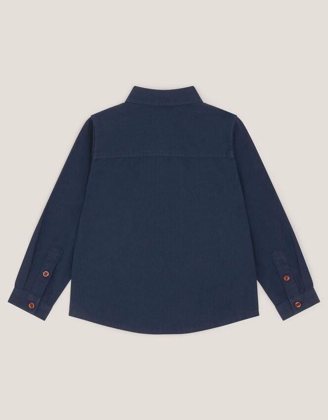 London Embroidered Twill Shirt, Blue (BLUE), large