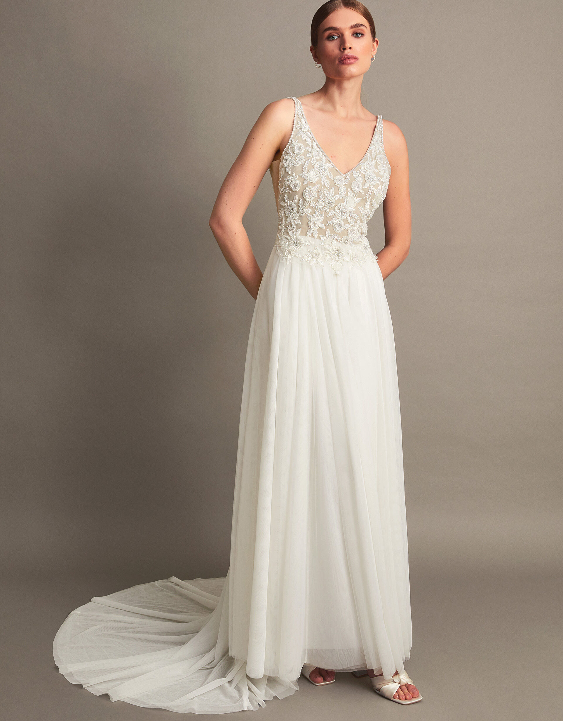 Monsoon silver bridesmaid sales dress