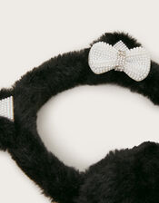 Pearl Bow Cat Earmuffs, , large