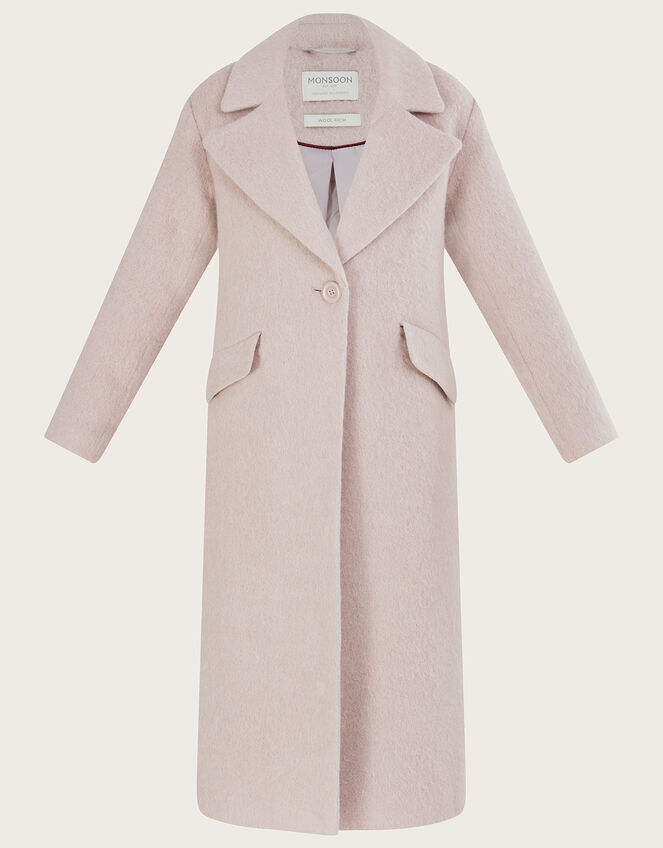 Jenny Brushed Wool Smart Coat with Recycled Polyester Pink Women's