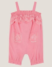 Baby Broderie Romper, Pink (PINK), large