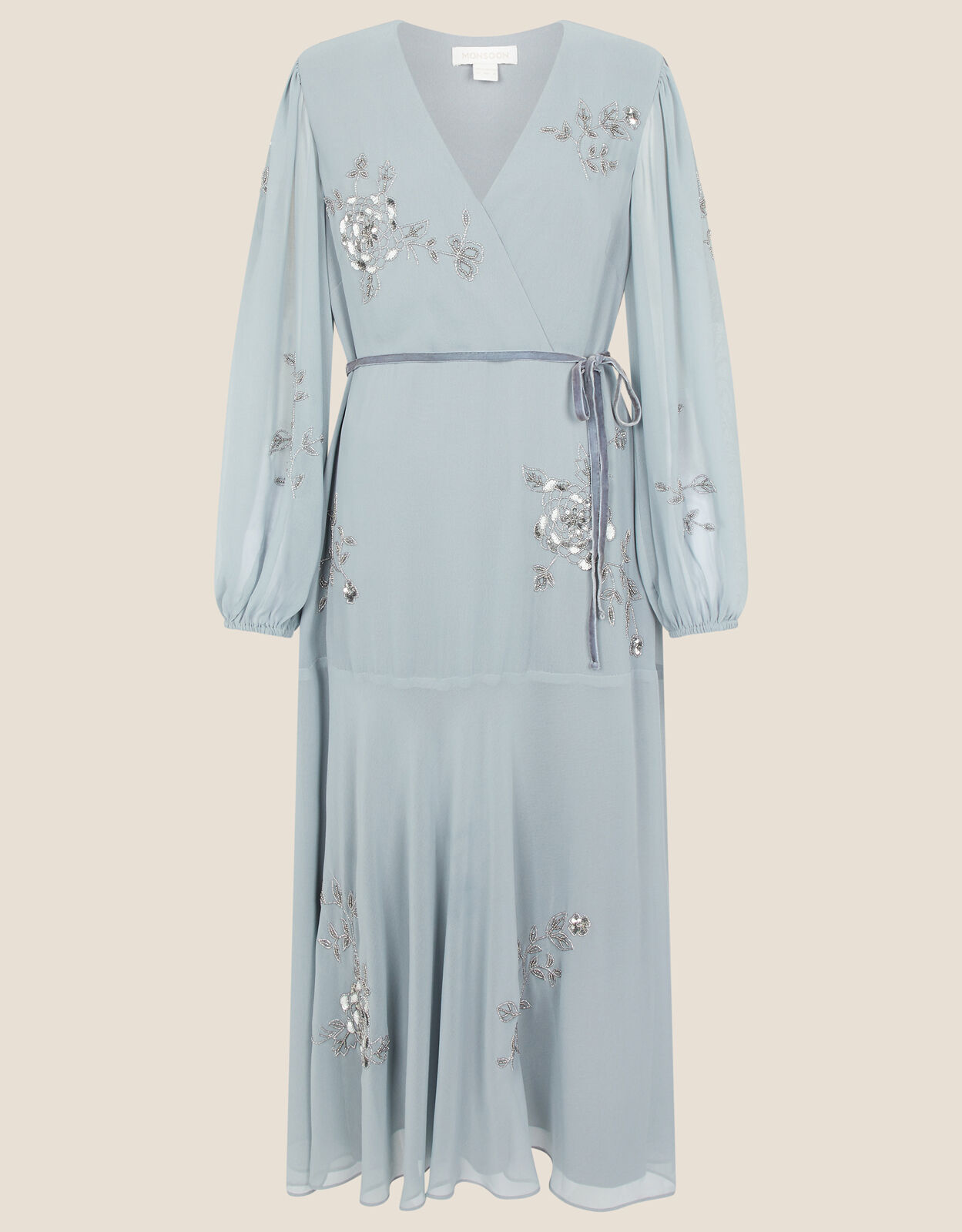 Gracie Embroidered Wrap Dress in 