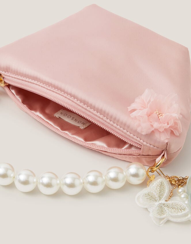 Satin Pearl Charm Bag, , large