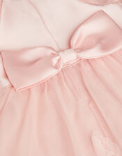 Baby Eden Appliqu&eacute; Rose Tulle Dress, Pink (PINK), large