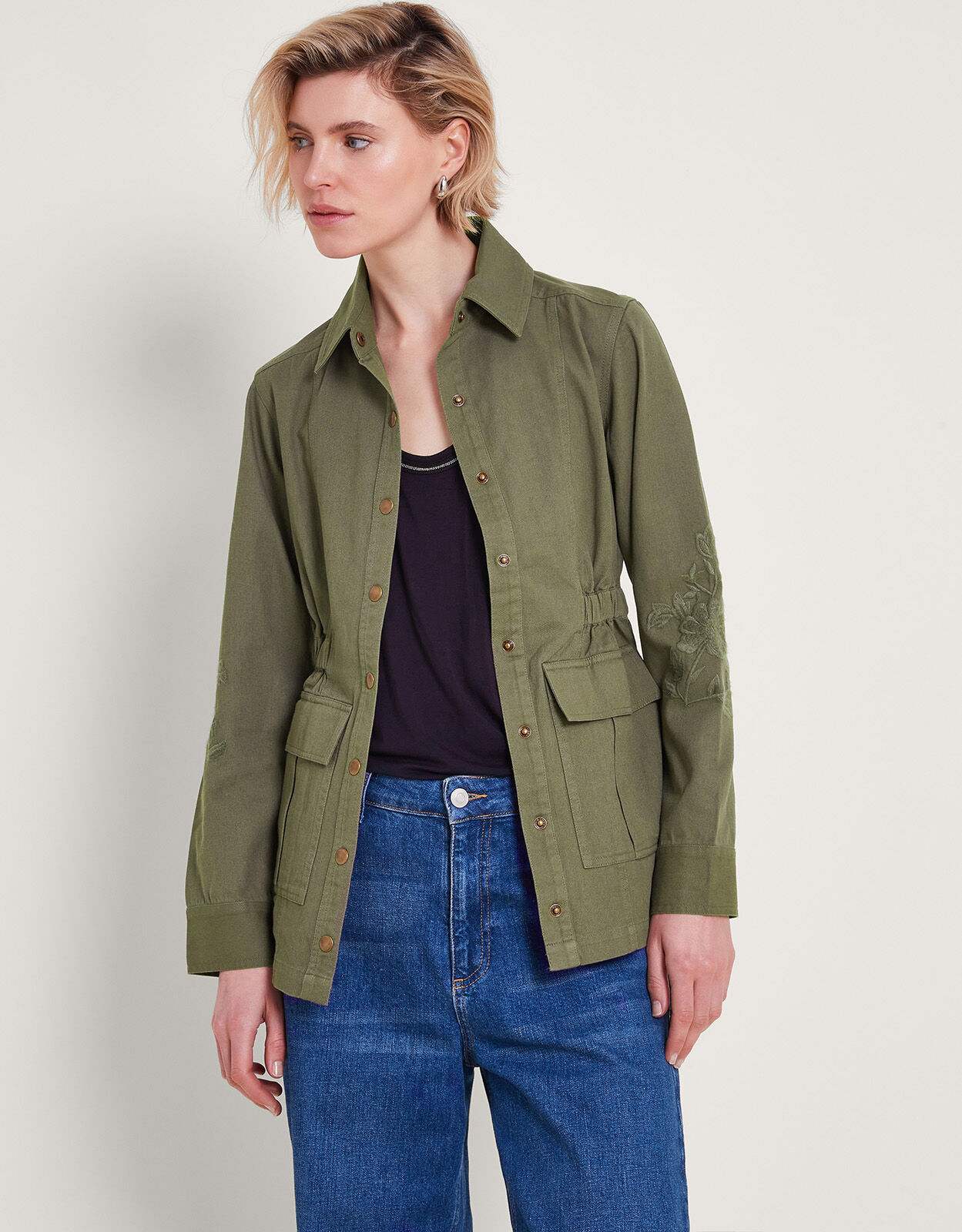Monsoon khaki jacket top