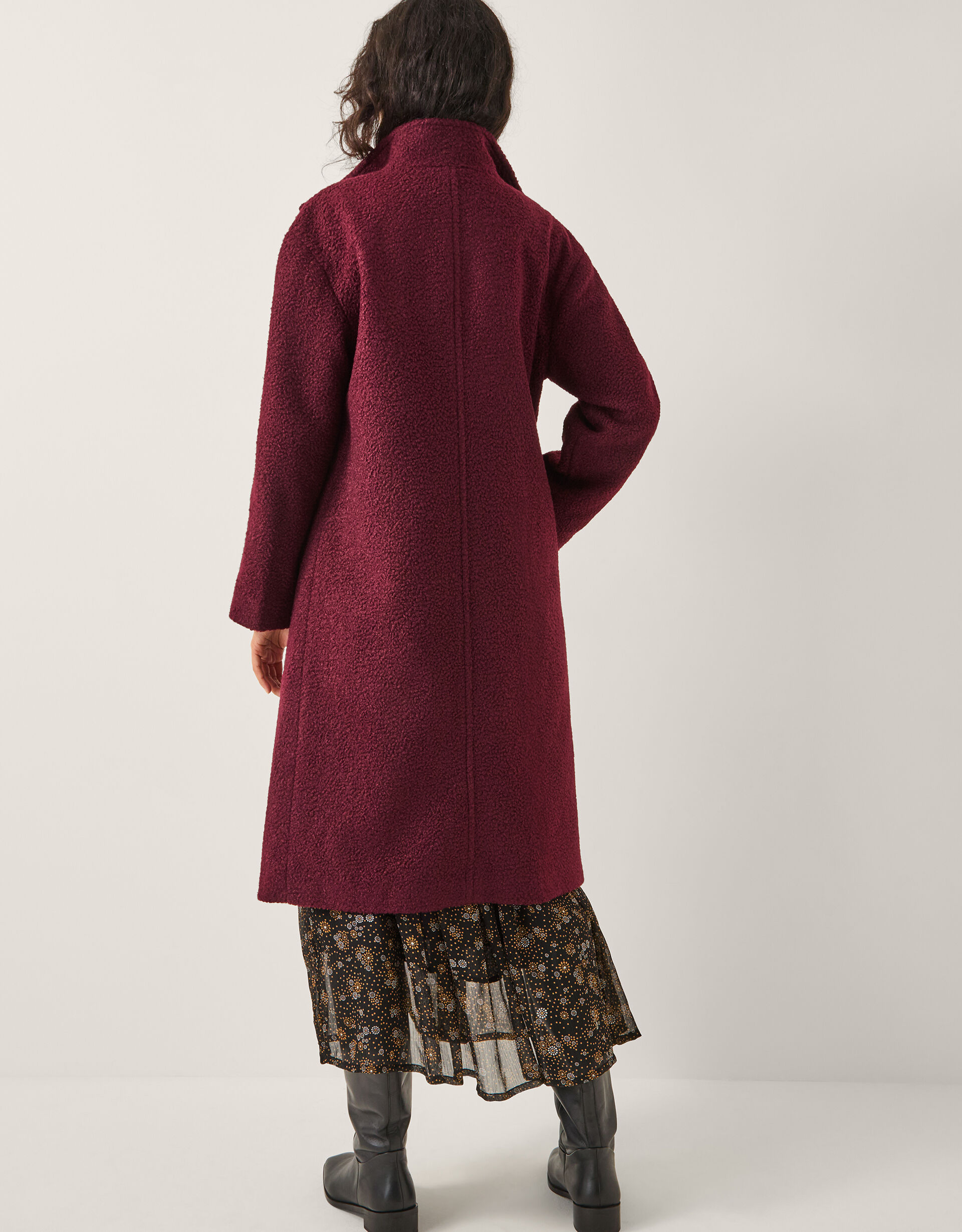 Freya Bouclé Coat Red | Women's Coats | Monsoon US.