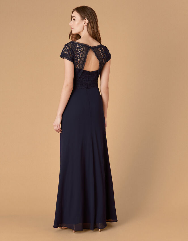 Julie Lace Bodice Maxi Dress, Blue (NAVY), large