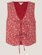 Felipa Floral Print Vest, Red (RED), large