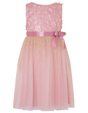 Alison Floral Glitter Dress, Pink (DUSKY PINK), large