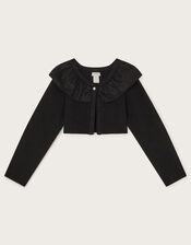 Oversized Collar Cardigan, Black (BLACK), large