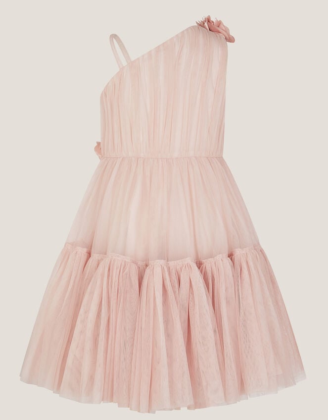 Ruby Asymmetric Flower Tulle Dress, Pink (PINK), large