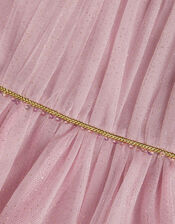 Land of Wonder Selena Shimmer Half Sleeve Tunic Dress, Pink (DUSKY PINK), large