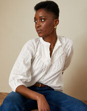 Victoriana Boho Top, Ivory (IVORY), large