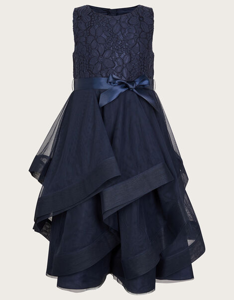 Seville Ruffle Dress, Blue (NAVY), large