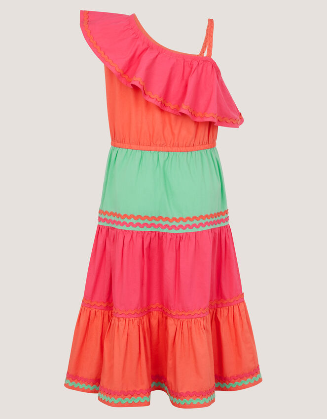 One-Shoulder Colorblock Dress, Multi (MULTI), large