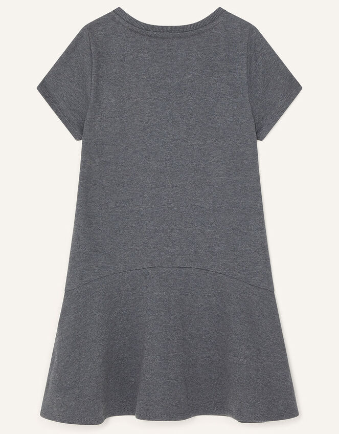 Embellished Star Sweat Dress, Grey (CHARCOAL), large