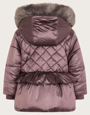 Baby Metallic Bow Padded Coat, Metalics (METALLICS), large