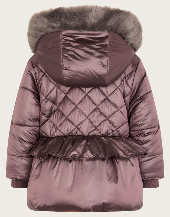 Baby Metallic Bow Padded Coat, Metalics (METALLICS), large