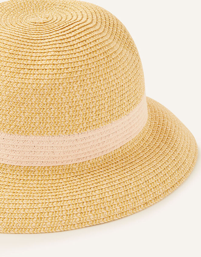 Colourblock Straw Bucket Hat
