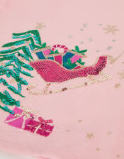 Sequin Reindeer Christmas Top, Pink (PINK), large