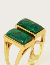 Emerald Stone Chunky Ring, Gold (GOLD), large