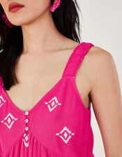 Motif Embroidered Cami in LENZING™ ECOVERO™, Pink (PINK), large