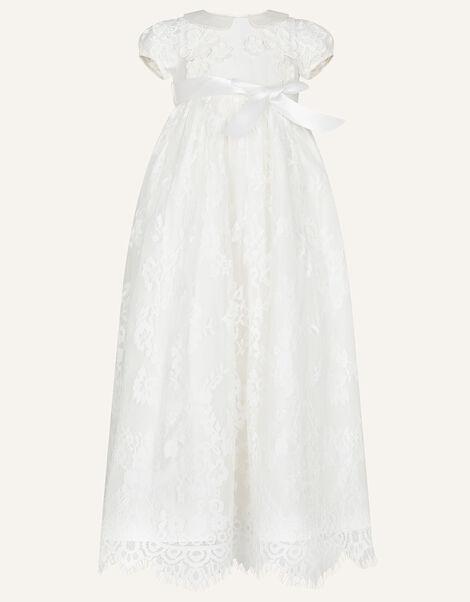 Baby Provenza Silk Christening Dress, Ivory (IVORY), large