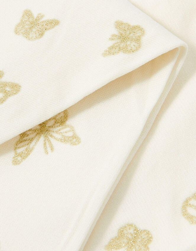 Baby Butterfly Glitter Tights, Gold (GOLD), large