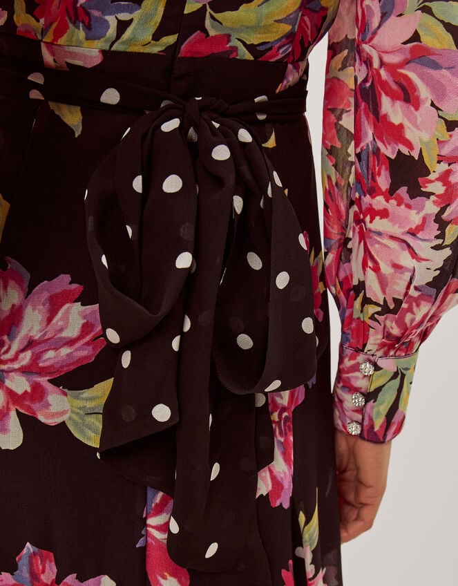Kiri Floral Print Maxi Dress, Black (BLACK), large