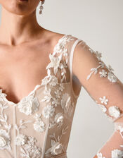 Lucy Embroidered Floral Maxi Wedding Dress, Ivory (IVORY), large