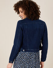 Dark Wash Denim Jacket, Blue (INDIGO), large