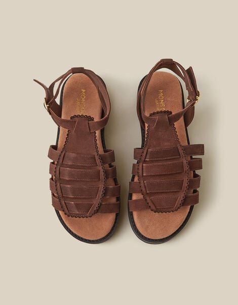 Gigi Suede Gladiator Sandals, Brown (CHOCOLATE), large