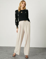 Eva Sequin Star Jumper, Black (BLACK), large