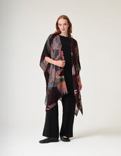 One Hundred Stars Crane Print Throwover Jacket, , large