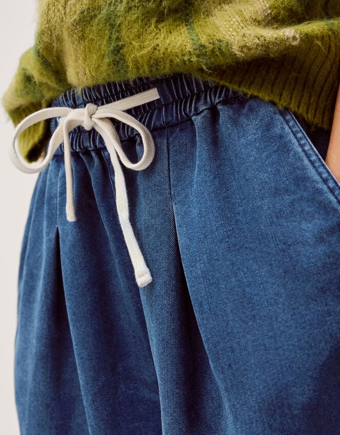 Rhea Tie Front Denim Pants, Blue (LIGHT AUTHENTIC), large