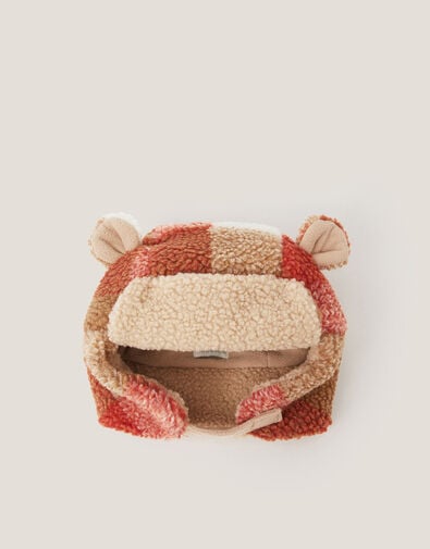 Teddy Check Print Trapper Hat, Multi (MULTI), large
