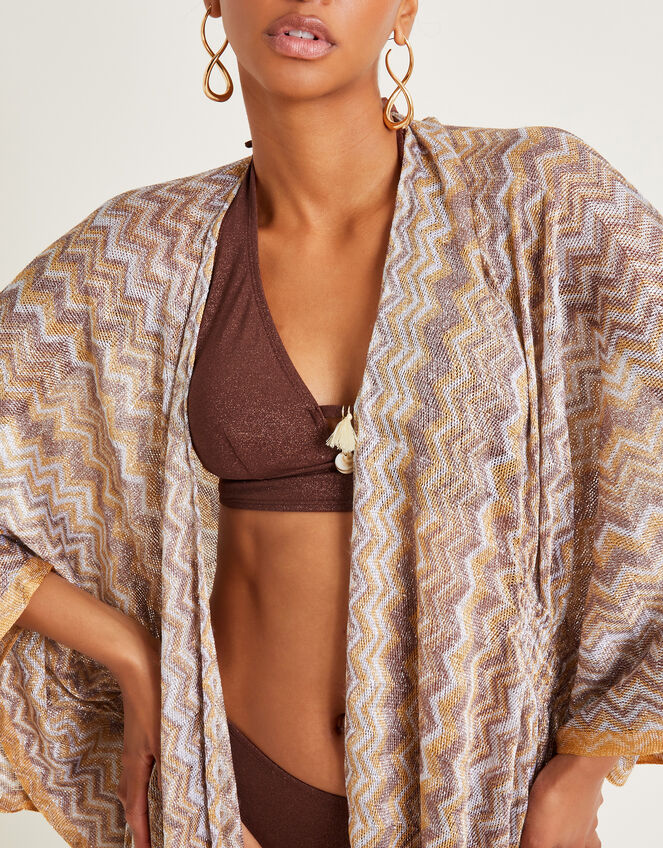 Crochet Stripe Kaftan, Natural (NEUTRAL), large