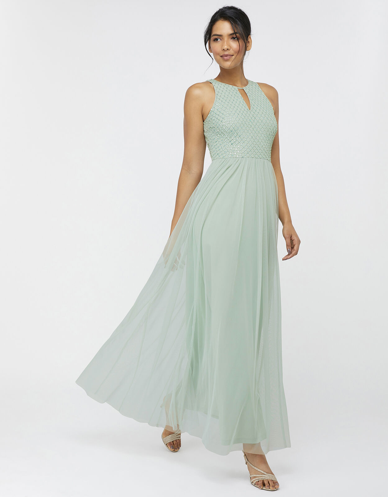 monsoon grey maxi dress