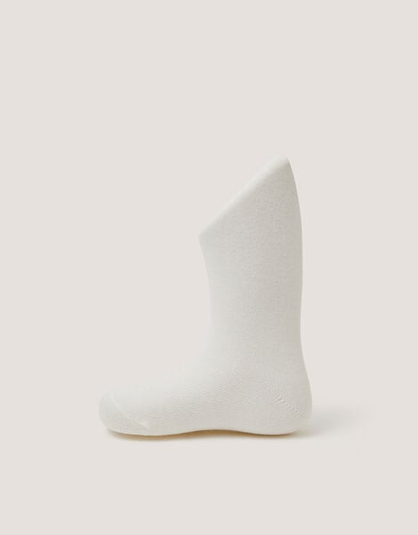 Baby Frosted Cotton Tights, Ivory (IVORY), large