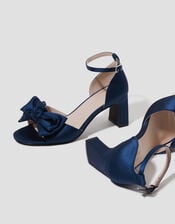 Tilda Satin Bow Heels, Blue (NAVY), large