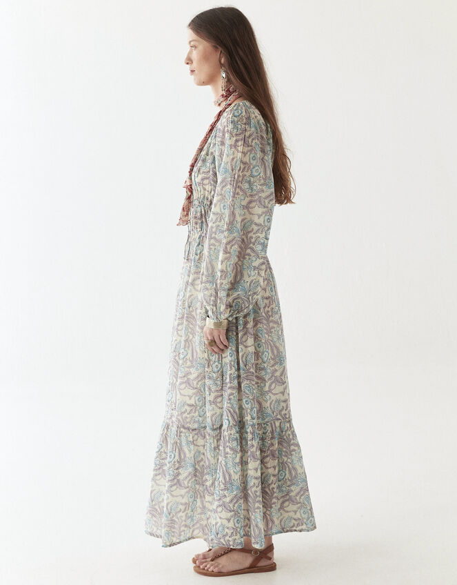 Maison Hotel Flora Long Sleeve Maxi Dress, Blue (BLUE), large